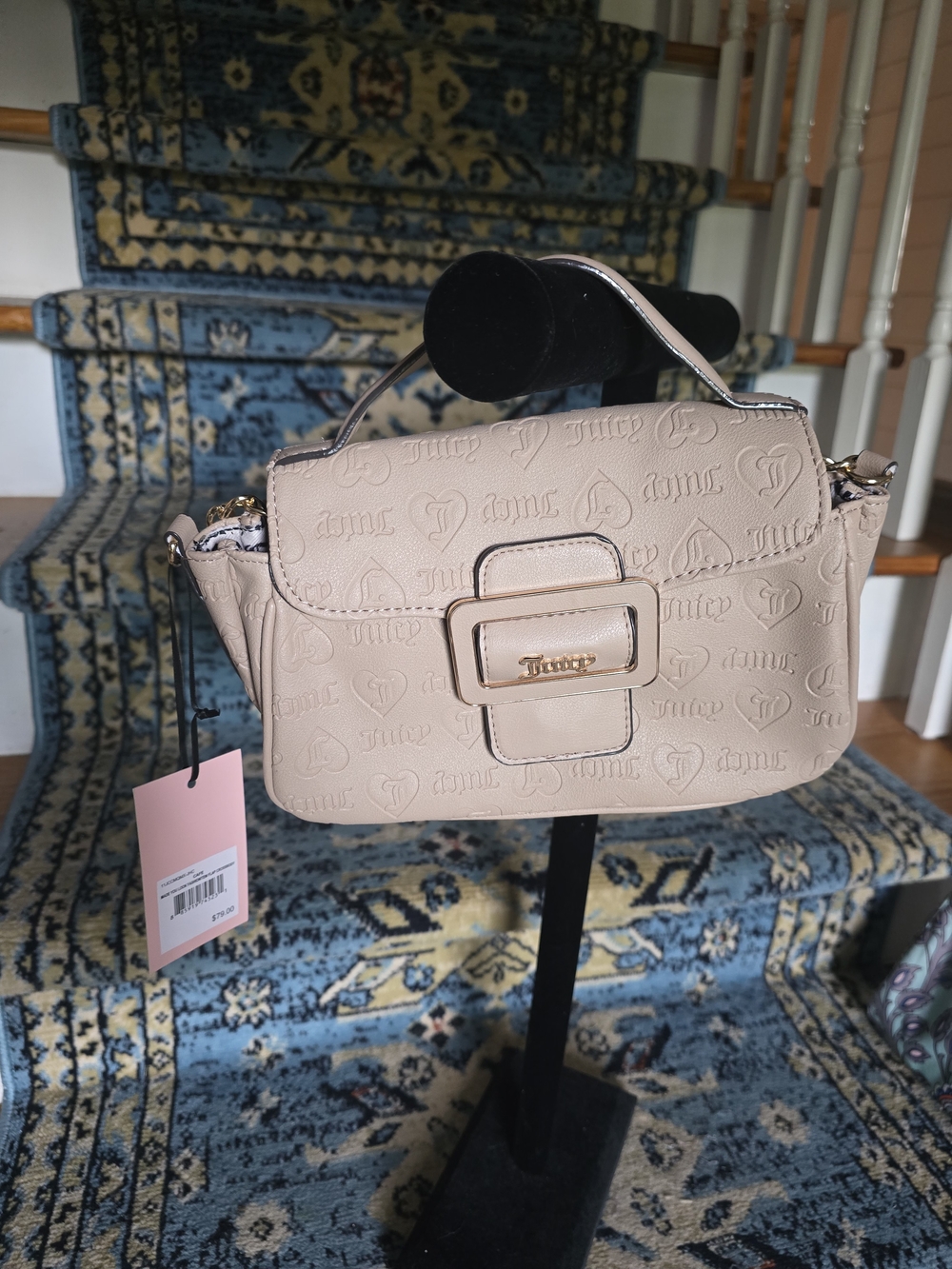 Juicy Couture Nude Embossed Mini Crossbody Bag